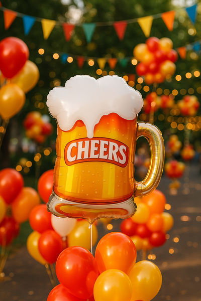 Foil ball Beer glass (58*73) (China), 1 шт., Helium or air, Напої