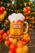 Foil ball Beer glass (58*73) (China), 1 шт., Helium or air, Напої
