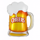 Foil ball Beer glass (58*73) (China), 1 шт., Helium or air, Напої