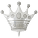 Foil ball Crown silver (95*80) (China), 1 шт., Helium or air, Crown