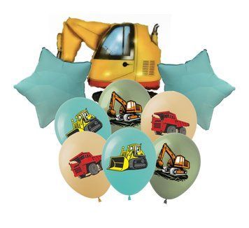 Set of balloons "Construction transport", 9 pcs, 12"/30см., Mix (5 colors), Transport