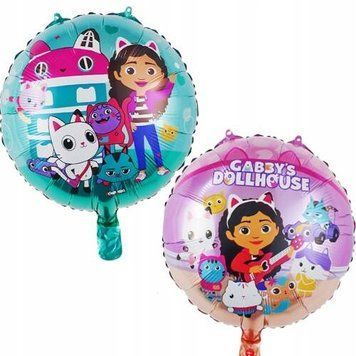 Foil Ball Circle 18" Gabby's Dollhouse (China), Helium or air