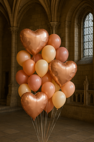 Heart foil ball 19" Rose gold, 1 шт., 19"/47.5см, Rose Gold, Helium or air