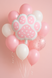 Foil ball Dog paw pink 49*50 cm (China), 1 шт., Helium or air, Dogs