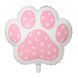 Foil ball Dog paw pink 49*50 cm (China), 1 шт., Helium or air, Dogs
