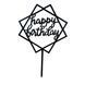 Happy Birthday cake topper black (1pc) 16 cm