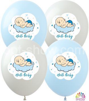 Воздушный шарик NR-3 12" - Hello, Baby (Мальчик) 100 шт. NR-3 фото