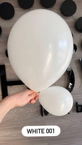 Повітряна кулька 5" Білий 001 (12,5 см) 50 шт. RB500150 фото