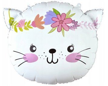 Foil ball Cat flowers head (58*56) (China), 1 шт., Helium or air, Cat