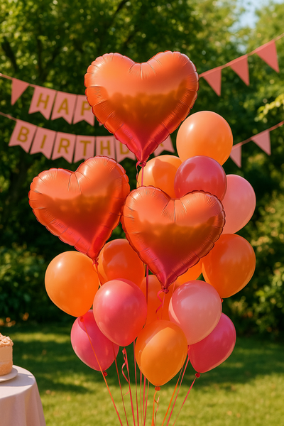 Foil Balloon Heart 18" Gold Rainbow (China), Helium or air
