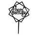 Happy Birthday cake topper black (1pc) 16 cm