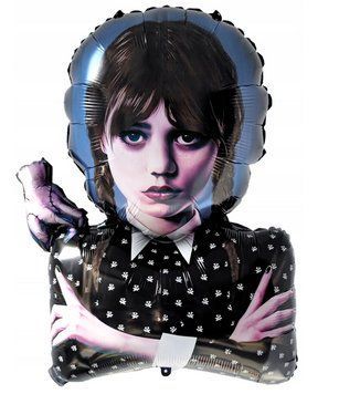 Wednesday Addams foil ball "Wednesday" (74*48) (China), 1 шт., Helium or air, Wednesday