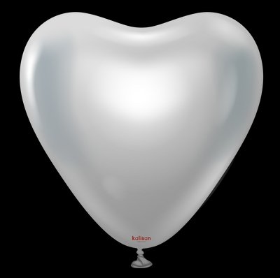 12" Сердце Mirror Heart Silver (25 шт) 1135002225 фото