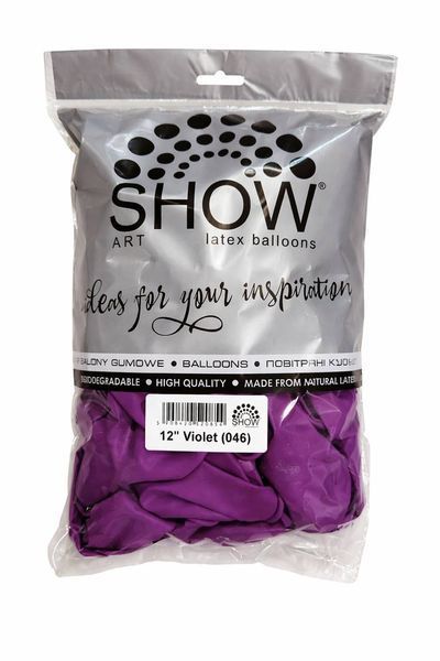 Balloon 5" Violet 046 (12.5 cm) 100 pcs., 100 шт., 5"/12.5см, Фиолетовый, Helium or air