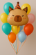 Capybara head foil ball (40*60 cm) (China), 1 шт., Helium or air, Capybara