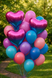 Foil Balloon Heart 18" Purple Rainbow (China), Helium or air