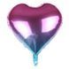 Foil Balloon Heart 18" Purple Rainbow (China), Helium or air