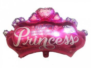 Фольгированный шарик Корона Happy Birthday Princess (74*56) (Китай) 3448 фото