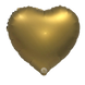 Foil ball Heart 18" Gold satin, 1 шт., 18"/45см., Золото, Helium or air