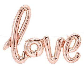 Foil ball 2422 LOVE rose gold - 108*64 cm, 1 шт., 16"/40см, Розовый, Аir, Любовь