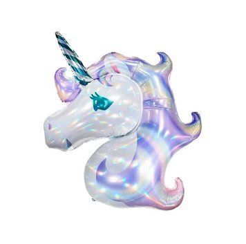 Foil ball Unicorn head 4 (93*114) (China), 1 шт., Helium or air, Unicorn