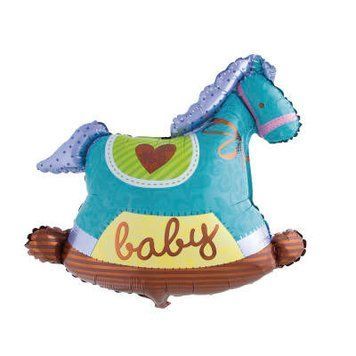 Фольгированный шарик Конячка-качалка Baby (71*73) (Китай) 3451 фото