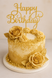 Gold Happy Birthday cake topper (1pc) 16 cm