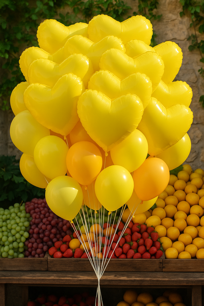 Foil Ball Heart 18" Pastel Yellow (China), Helium or air
