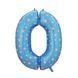 Foil number - 0 blue with stars (100 cm), Helium or air