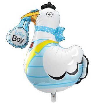 Фольгированный шарик Аист голубой It`s a Boy (78*84) (Китай) 4947 фото