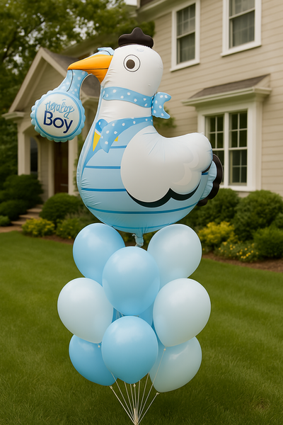 Фольгована кулька Лелека блакитна It`s a Boy (78*84) (Китай) 4947 фото