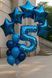 Foil number - 5 blue with stars (100 cm), Helium or air