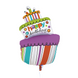 Фольгована кулька Торт Happy Birthday фіолетовий (54*90) (Китай) 1317 фото 1