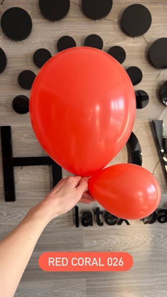 Balloon 5" Red Coral 026 (12.5 cm) 100 pcs., 100 шт., 5"/12.5см, Helium or air