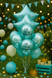 Balloon SDR-103MB 12" Happy Birthday Crown Mirror (1st.) 25 pcs., 50 шт., 12"/30см., Mint Brilliance, Crown