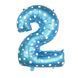 Foil number - 2 blue with stars (100 cm), Helium or air