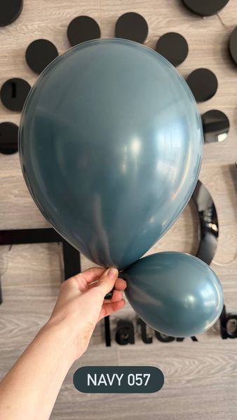 Balloon 5" Navi 057 (12.5 cm) 100 pcs., 100 шт., 5"/12.5см, Синій, Helium or air
