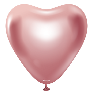 12" Сердце Mirror Heart Pink (50 шт) 11350032 фото