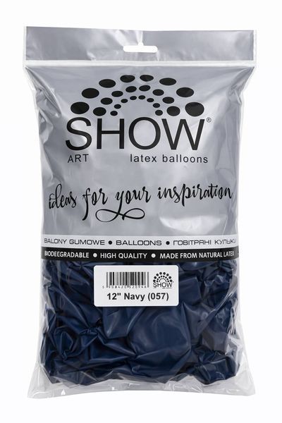 Balloon 5" Navi 057 (12.5 cm) 100 pcs., 100 шт., 5"/12.5см, Синій, Helium or air