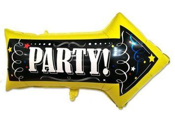 Фольгированный шарик Указатель "Party" (50*80) (Китай) 3476 фото