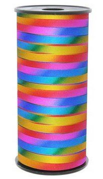 Ribbon for balloons metal Holographic multicolored bright (5mm*92m) S