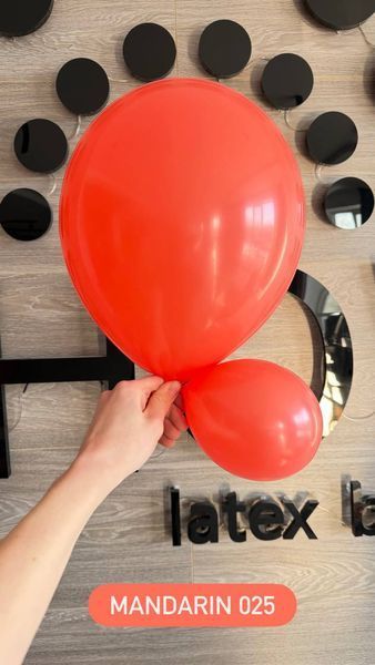 Balloon 5" Tangerine 025 (12.5 cm) 100 pcs., 100 шт., 5"/12.5см, Оранжевый, Helium or air