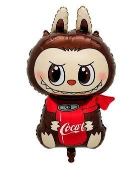 Labubu foil ball brown Coca-Cola 61"42 cm, 1 шт., Helium or air, Лабубу