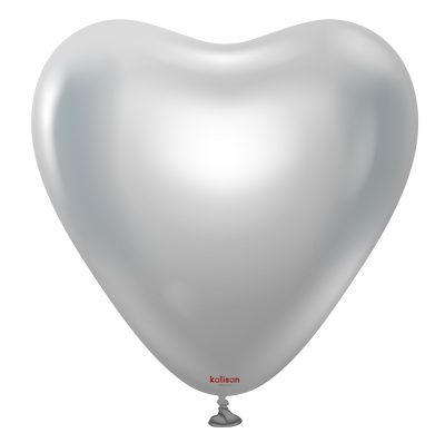 12" Сердце Mirror Heart Silver (50 шт) 11350022 фото