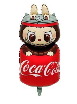 Labubu foil ball in a can of Coca-Cola 39 x 86 cm., 1 шт., Helium or air, Лабубу