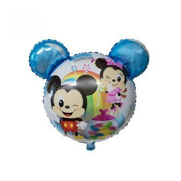 Foil ball Mickey and Minnie head (64*64) (China), 1 шт., Helium or air, Mickey Mouse