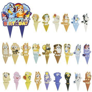 Топпер у торт Happy Birthday Blue (1уп, в уп 24+1) 12 cm/ 5cm) 5902806522074 фото