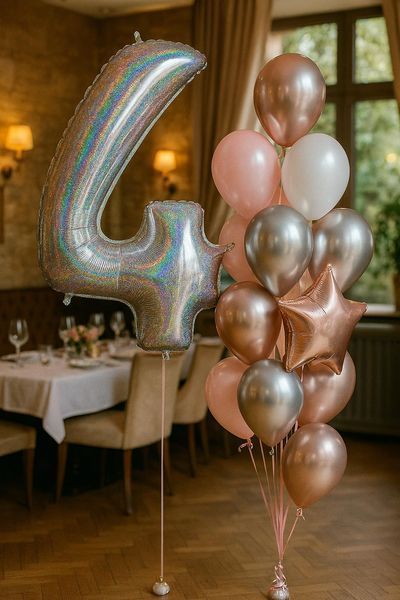 7291 Foil number - 4 Slim (silver holography) (100 cm), Helium or air