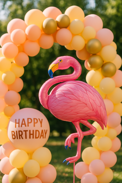Flamingo foil ball pink (51*105) (China), 1 шт., Helium or air, Дикі тварини