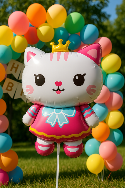 Foil ball Kitten crown (45*109) (China), 1 шт., Helium or air, Cat
